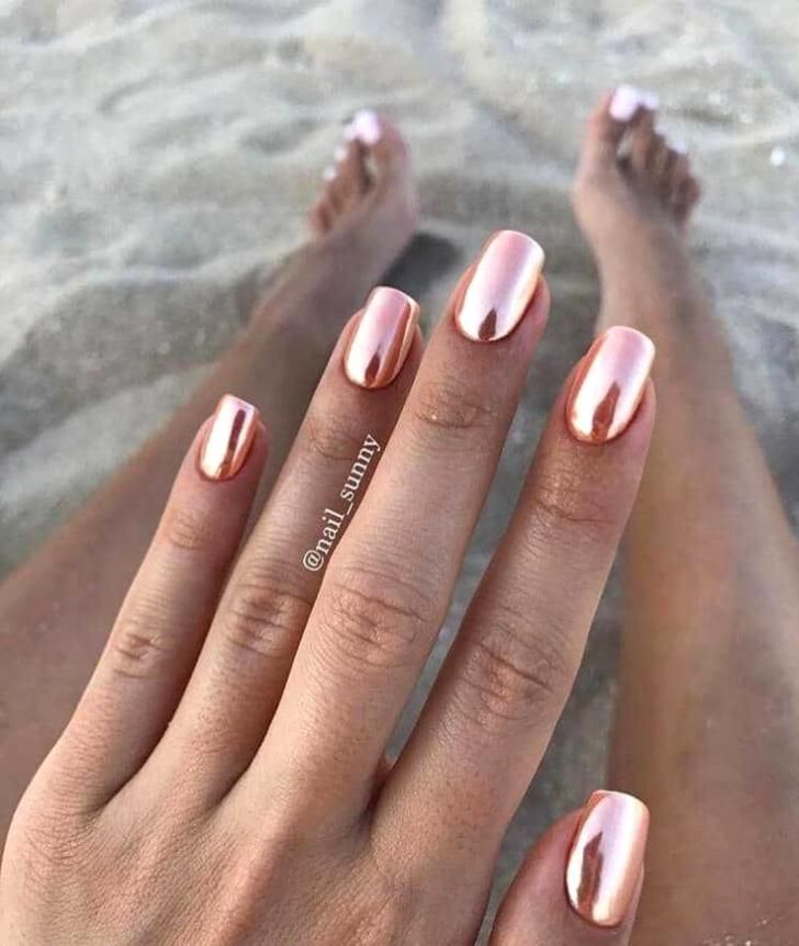 Metallic Nail Art for Short Nails