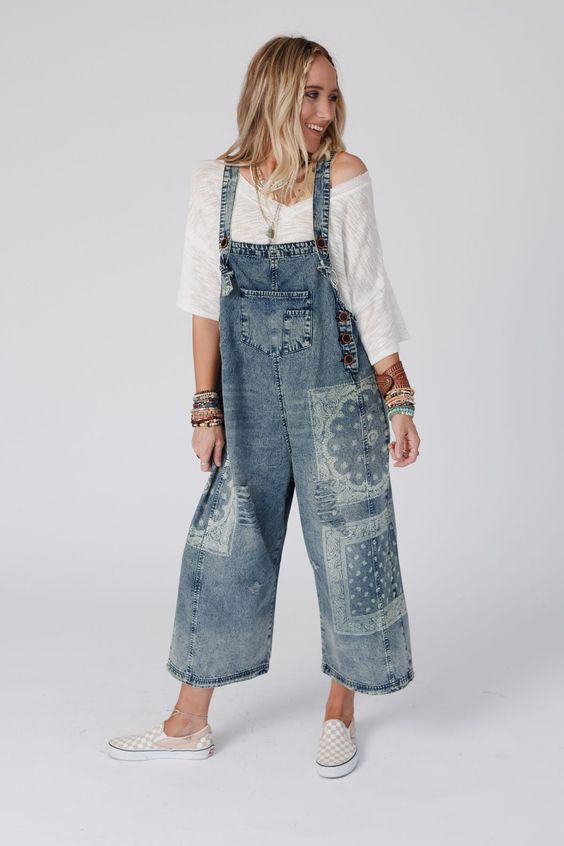 Denim Overalls or a Stylish Kimono Paired with a White Top