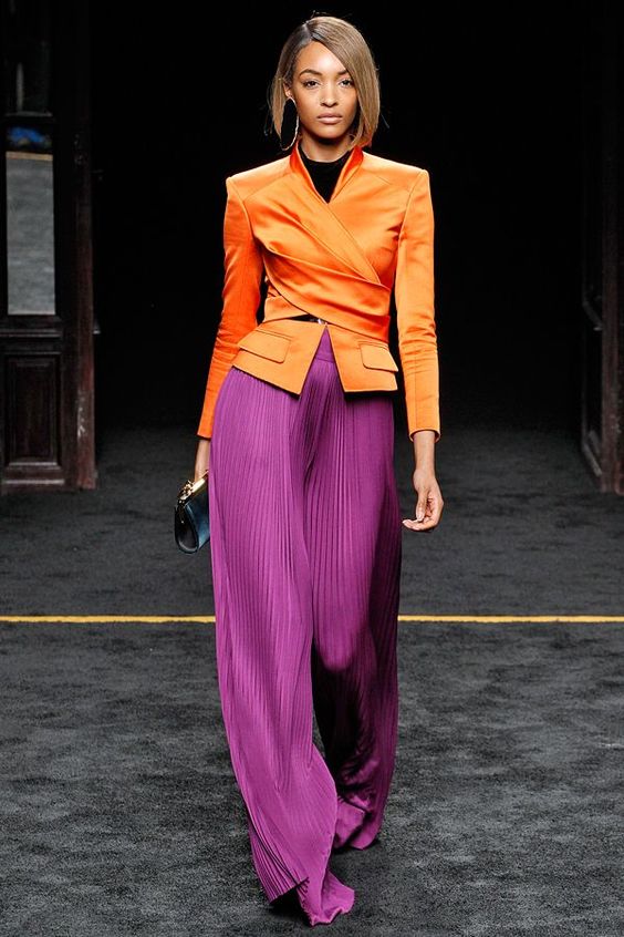 Bold Purple Top with Bright Pants