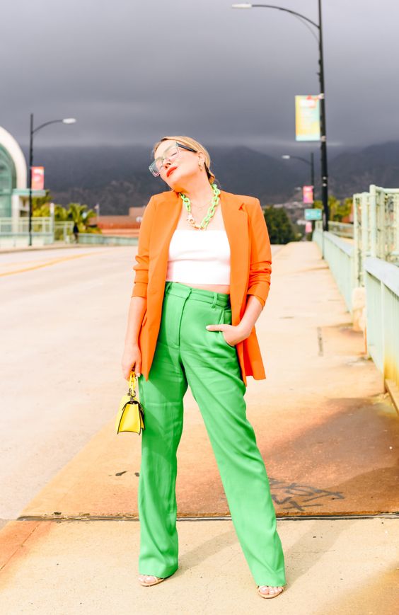 Orange And Mint Green Outfit