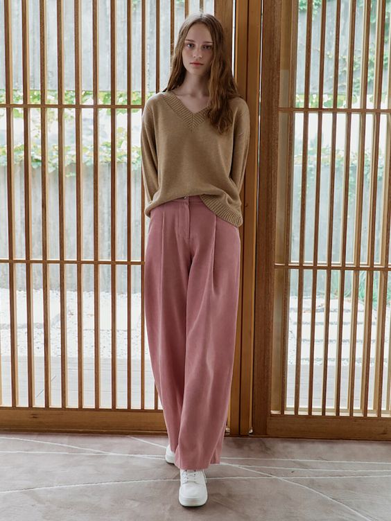 corduroy wide leg trousers outfit