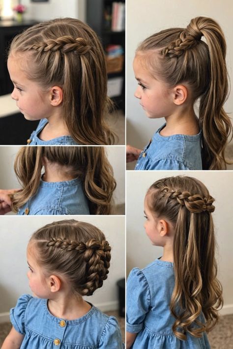 Curtain Bangs with Ponytail