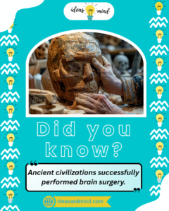“Create a soft pastel infographic banner with a gentle yellow-to-green gradient background. On the left side, illustrate cute, minimalist, flat-style historical icons: ancient pyramids, a Roman helmet, scrolls, a compass, old books, an hourglass, a medieval castle, globe, quill pen, and ancient coins. Add small decorative elements like stars, leaves, sparkles, and clouds in pastel colors. On the right side, add large bold white text saying: ‘Did You Know?’ and below it a rounded box label saying: ‘20 Fascinating History Facts’. Place a clean modern logo area above the text (simple light bulb concept). At the bottom center, add a blue-and-yellow ribbon containing the website text: ‘ideasandmind.com’ with a small globe icon. Use the same cute, friendly, soft, colorful style as the sample animal-facts image.”
