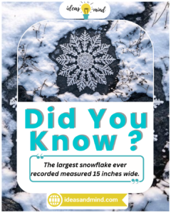 Did You Know The largest snowflake ever recorded measured 15 inches wide