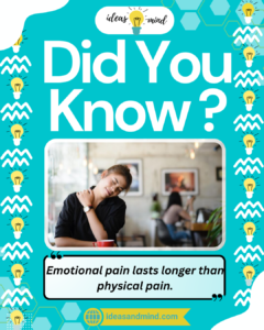 Did you know Emotional pain lasts longer than physical pain