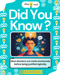 Did you know Most decisions are made emotionally before being justified logically