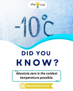 Did you know Absolute zero is the coldest temperature possible.