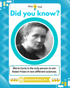 Did you know Marie Curie is the only person to win Nobel Prizes in two different sciences